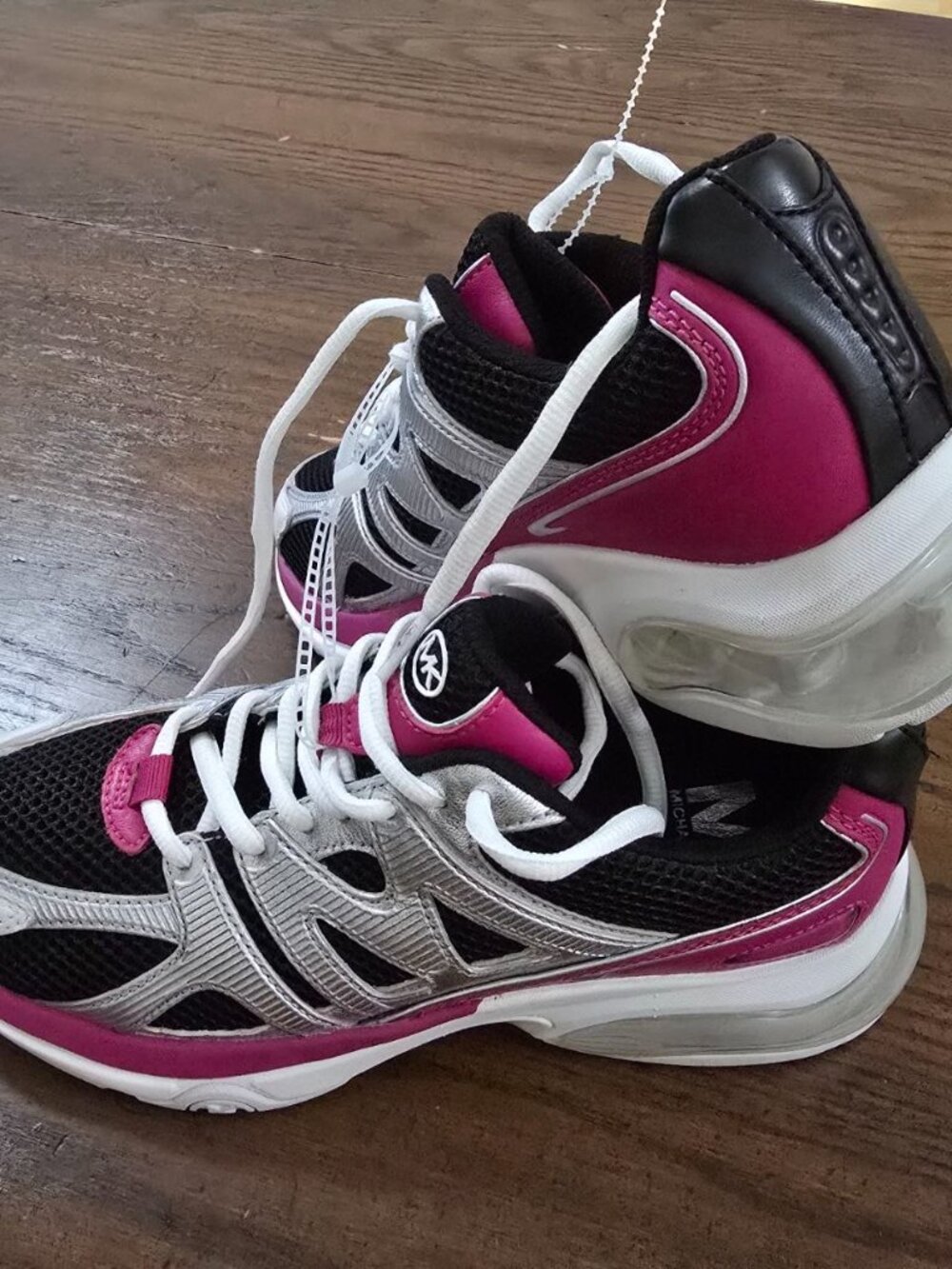Michael Kors Women's Designer Chunky Sneakers Size 8 Silver Pink Black NWOB - Picture 7 of 13